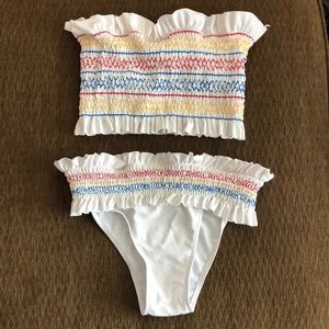 White Bandeau Strapless Bikini